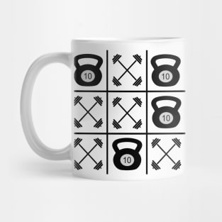 Tic Tac Toe im Gym Bodybuilding Design Mug